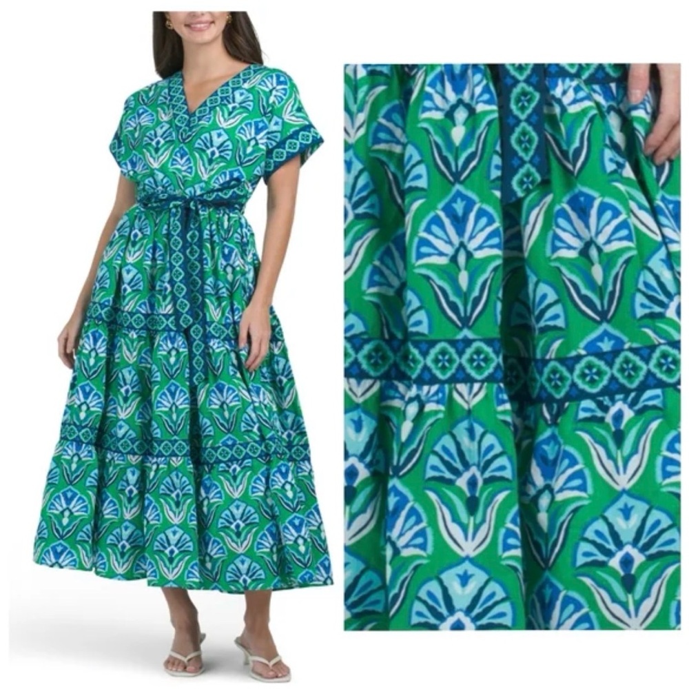 NWT Printfresh Women’s Geo Floral Midi Dress – Size Medium